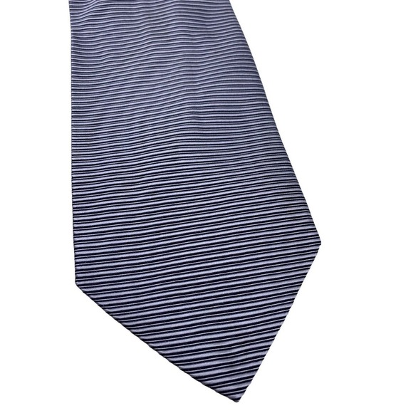 Luciano Gatti Elite 100% Silk Tie Made in Italy Textured Steel Gray Black Stripe - Picture 1 of 9
